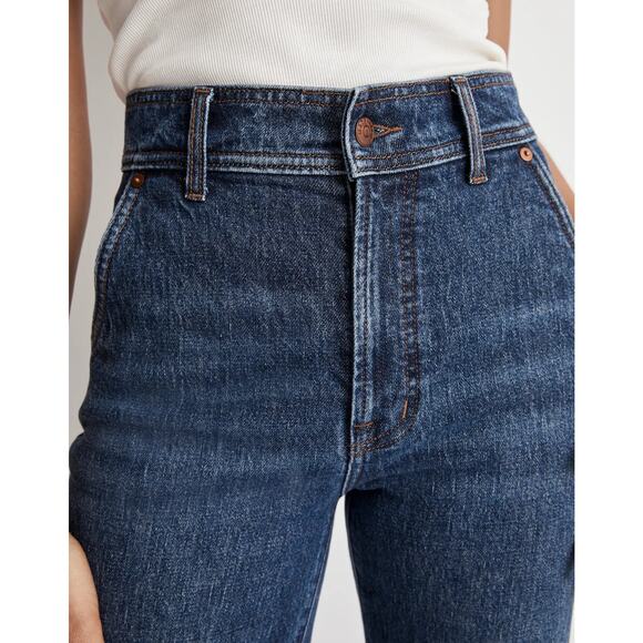 Madewell Perfect Vintage Straight Jeans Blue High Rise Button Zip Pocket Sz 28 - Picture 4 of 14